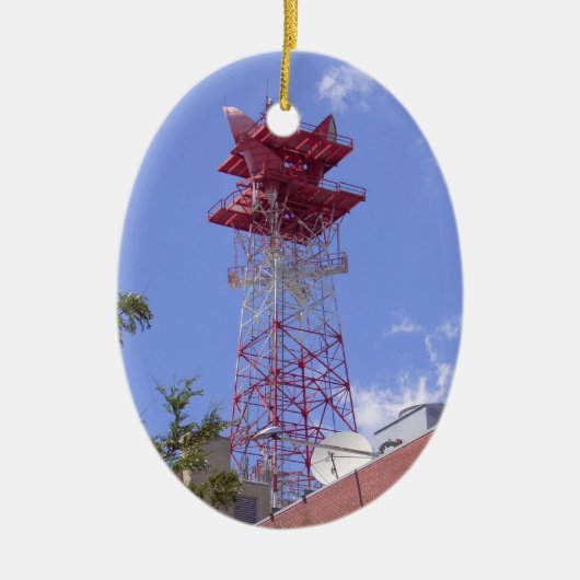 Microgolf relaisradio Telecom Tower Keramisch Ornament (Voorkant)
