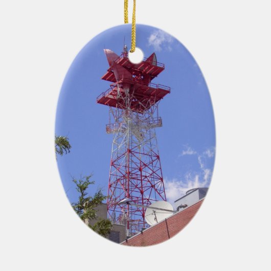 Microgolf relaisradio Telecom Tower Keramisch Ornament (Achterkant)