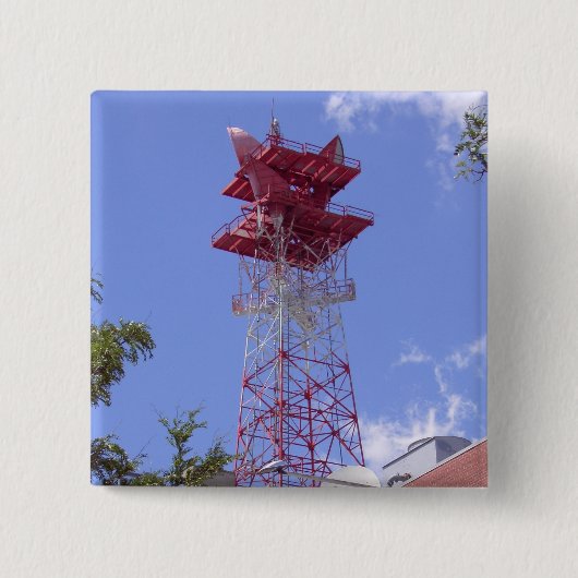 Microgolf relaisradio Telecom Tower Vierkante Button 5,1 Cm (Voorkant)