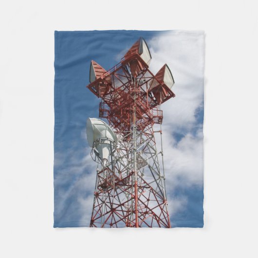 Microgolf Telecommunicatietoren Fleece Deken (Voorkant)