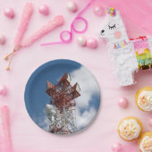 Microgolf Telecommunicatietoren Papieren Bordje (Feest)