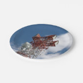 Microgolf Telecommunicatietoren Papieren Bordje (Gekanteld)