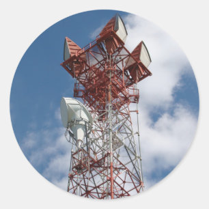 Microgolf Telecommunicatietoren Ronde Sticker