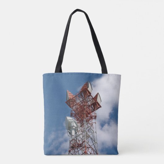Microgolf Telecommunicatietoren Tote Bag (Achterkant)
