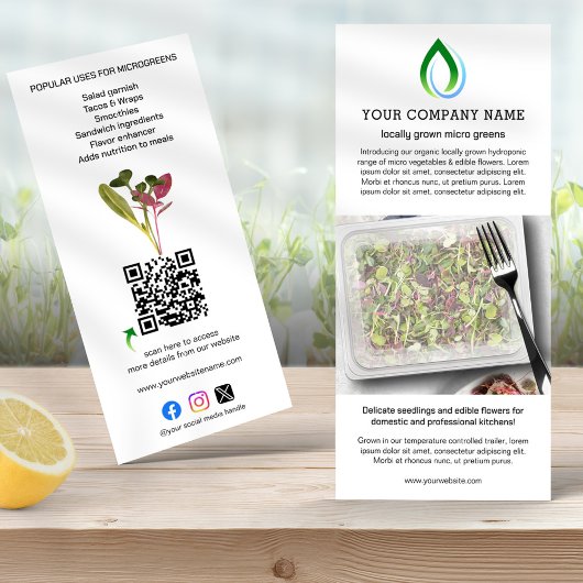 Microgreen Grower QR Code Publiciteit & Informatie Reclamekaart