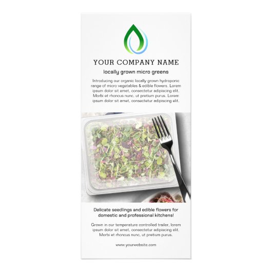 Microgreen Grower QR Code Publiciteit & Informatie Reclamekaart (Voorkant)