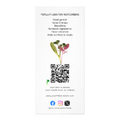 Microgreen Grower QR Code Publiciteit & Informatie Reclamekaart (Achterkant)