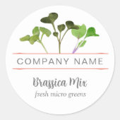 Microgreen voedseletiketten, passen Jouw naam aan Ronde Sticker (Voorkant)