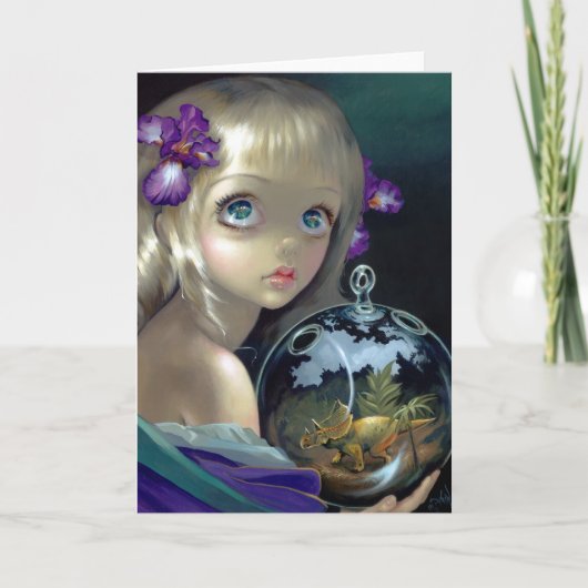 "Microkosmos: Wenskaart van Triceratops het" Kaart (Voorkant)