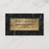 Microkristallijne gouden typografie zwarte marmer visitekaartje (Achterkant)
