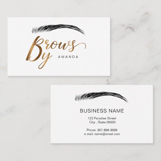 Microkristallijne kunstenaar in gouden kleur visitekaartje (Voorkant / Achterkant)