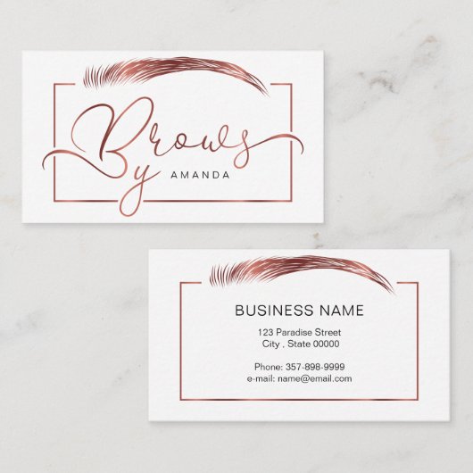 Microkristallijne kunstenaar in goudkleur van roos visitekaartje (Voorkant / Achterkant)