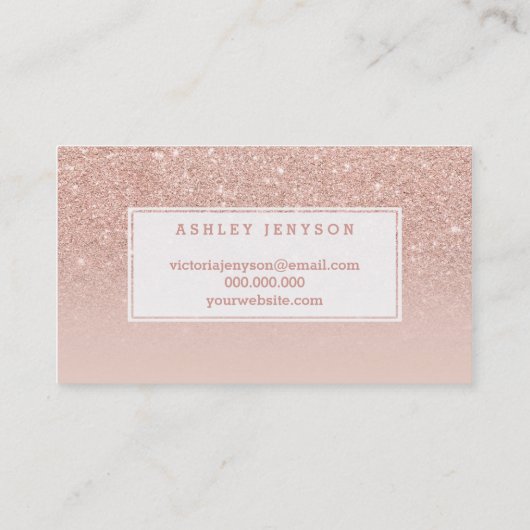 Microkristallijne typografie blauw roos goud visitekaartje (Achterkant)