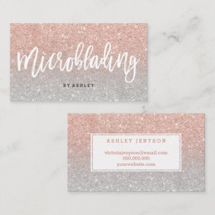 Microkristallijne typografie zilver roos goud visitekaartje