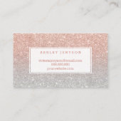 Microkristallijne typografie zilver roos goud visitekaartje (Achterkant)