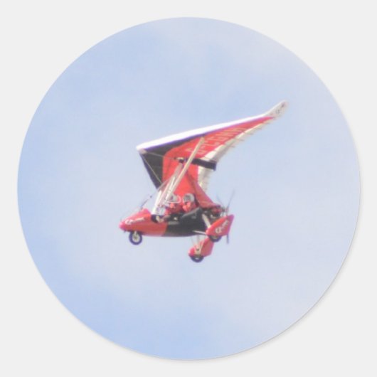 Microlichtvliegtuig Ronde Sticker (Voorkant)