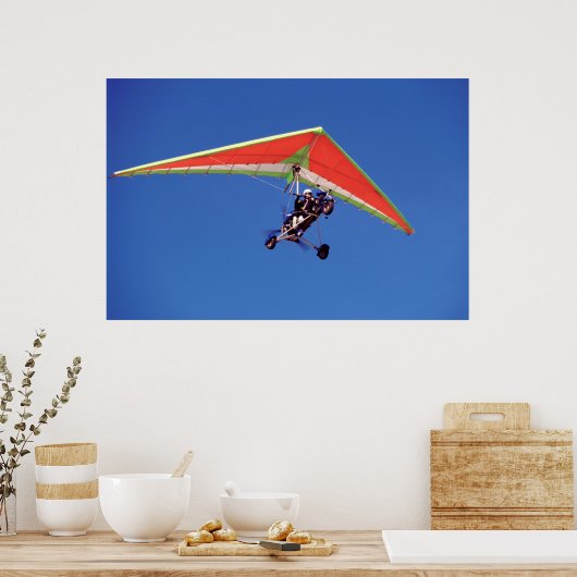 Microlight vliegen in lucht, Westerne kap Poster (Keuken)