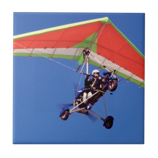 Microlight vliegen in lucht, Westerne kap Tegeltje (Voorkant)