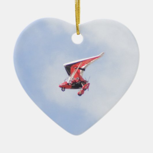 Microlight vliegtuig keramisch ornament (Voorkant)