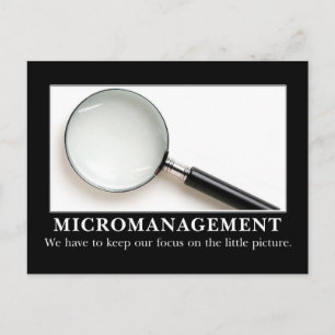 Micromanagement is een succesvolle strategie briefkaart