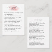 Microneedling Nazorg Instructies Kaart Visitekaartje (Voorkant / Achterkant)