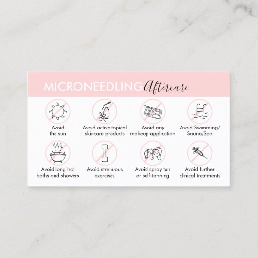 Microneedling Post Instruction Visitekaartje (Achterkant)