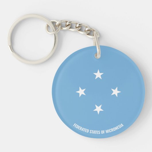 Micronesia Flag Charming Patriotic Sleutelhanger (Voorkant)