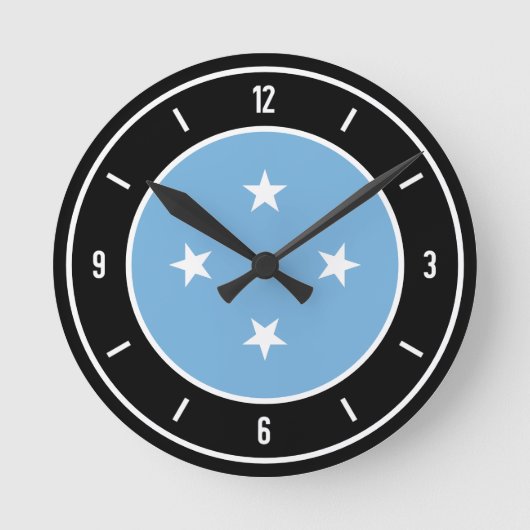 Micronesia Flag Elegant Ronde Klok (Voorkant)