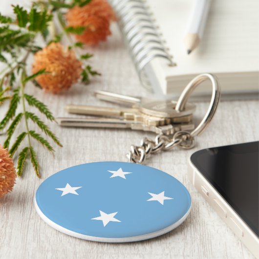 Micronesia Flag Sleutelhanger (Zijkant)