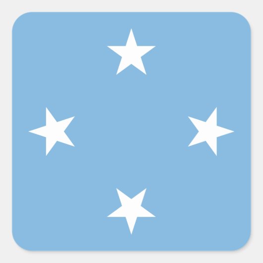 Micronesia Flag Vierkante Sticker (Voorkant)