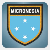 Micronesia Flag Vierkante Sticker (Voorkant)