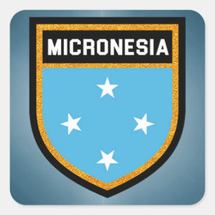Micronesia Flag Vierkante Sticker