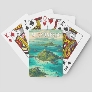 Micronesia Illustratie Reis Kunst Vintage Pokerkaarten