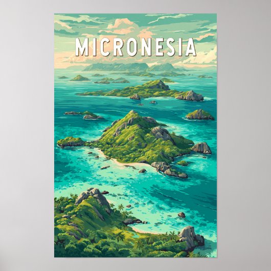 Micronesia Illustratie Reis Kunst Vintage Poster (Voorkant)