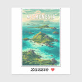 Micronesia Illustratie Reis Kunst Vintage Sticker (Vel)