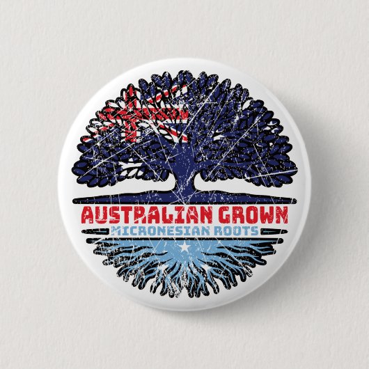 Micronesia Micronesian Australian Australia Tree Ronde Button 5,7 Cm (Voorkant)