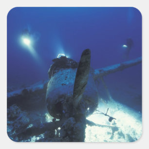 Micronesia, Palau, werelderfgoed. Duikers Vierkante Sticker