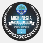 Micronesia Ronde Sticker (Voorkant)