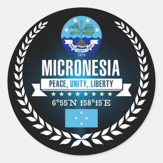 Micronesia Ronde Sticker (Voorkant)