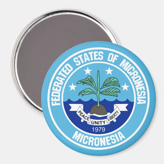Micronesia Round Emblem Magneet (Voorkant / Achterkant)