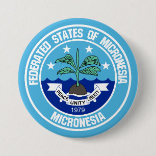 Micronesia Round Emblem Ronde Button 7,6 Cm