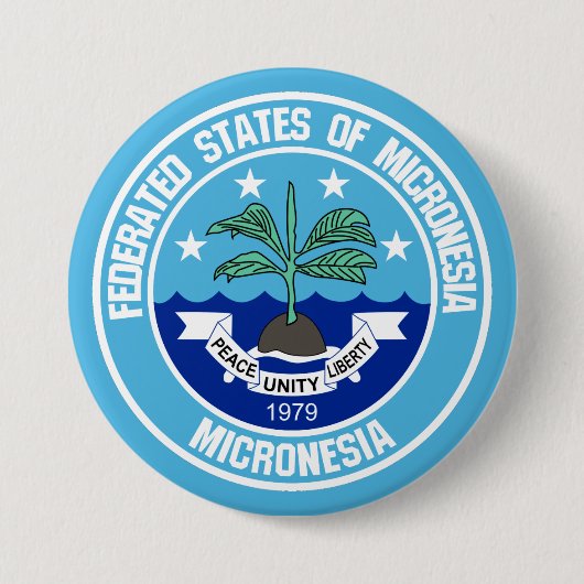 Micronesia Round Emblem Ronde Button 7,6 Cm (Voorkant)