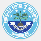 Micronesia Round Emblem Ronde Sticker (Voorkant)
