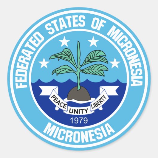 Micronesia Round Emblem Ronde Sticker (Voorkant)