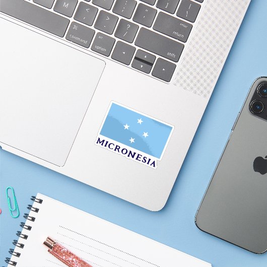 Micronesia Sticker (Laptop met iPhone)