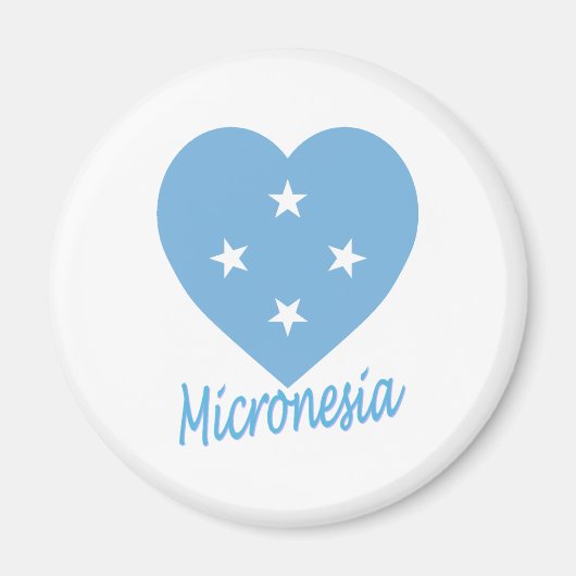 Micronesia Vlag Hart Magneet (Voorkant)
