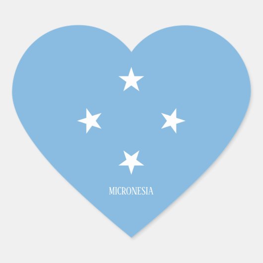Micronesia Vlag Prachtig Patriottisch Hart Sticker (Voorkant)