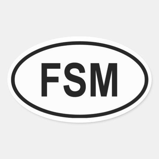 Micronesië "FSM" Ovale Sticker (Voorkant)