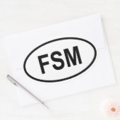 Micronesië "FSM" Ovale Sticker (Envelop)