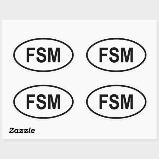 Micronesië "FSM" Ovale Sticker (Vel)